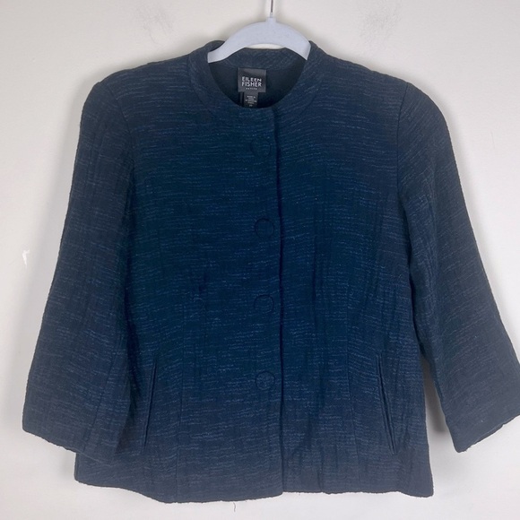Eileen Fisher | Rys Japanese Woven Cotton Jacket | 2 / 4 P - Picture 9 of 14